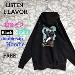 一点物 稀少デザイン　LISTEN FLAVOR×初音ミク　ダブルジップパーカー 一点物 稀少デザイン LISTEN FLAVOR×初音ミク ダブルジップパーカー