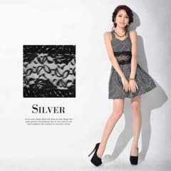 ウエスト透けモノトーン柄 ミニドレスのサムネイル
