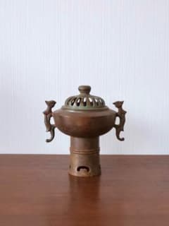 高岡銅器　正晴堂　透かし彫り　538g　香炉　香道具　茶道具　箱付　Q2296 高岡銅器 正晴堂 透かし彫り 538g 香炉 香道具 茶道具 箱付 Q2296