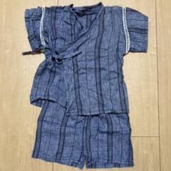 ベビー甚平 上下セット ブルー ストライプのサムネイル