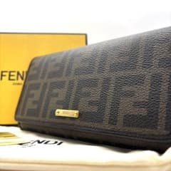 付属品完備 フェンディ 長財布 ズッカ コンチネンタル レザー ロゴ 箱 袋 付属品完備 フェンディ 長財布 ズッカ コンチネンタル レザー ロゴ 箱