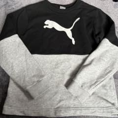 PUMA 長袖トレーナー 黒/グレーのサムネイル