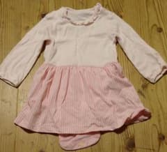 【新品未使用】ユニクロ ベビー服 ワンピース 女の子用 80cm 長袖のサムネイル