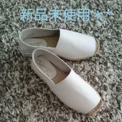 price down【カルザノール】新品未使用＊*レザーエスパドリーユのサムネイル