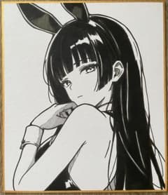 オリジナル 手描きイラスト アナログ 小色紙 可愛い女の子 バニー
