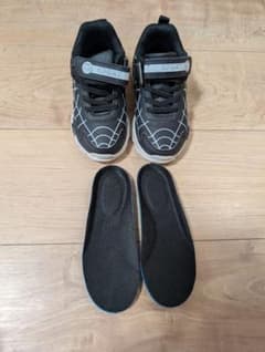 Kids' Sneakers, Spiderweb Pattern, Black, Size 16, Spiderman