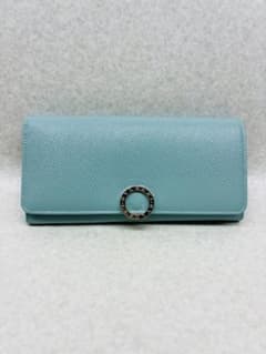 未使用品 BVLGARI 長財布 ビーゼロワン ロゴマニア クラシコ 水色