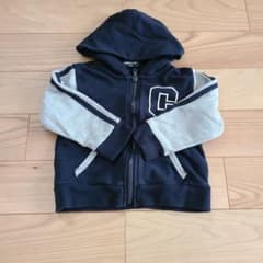 COMME CA ISM ネイビー/グレーパーカー　100cmのサムネイル