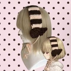 イヤーマフ 天使の羽 ハンドメイド 韓国 y2k 編み物 耳当て ウィッシュコアのサムネイル