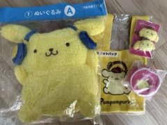 ポムポムプリン 当たりくじ ぬいぐるみ ニットバッグ等 4点セットのサムネイル