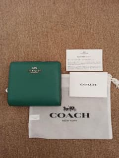 COACH グリーン 二つ折り財布 コーチ COACH コーチ 財布 COACH アウトレット レザー ミディアム