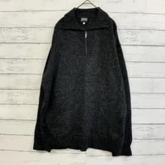 イタリア製 ヴェルサーチ ハーフジップニット XL 刻印ジップ 肉厚 リブ 