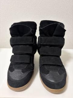 ISABEL MARANT インヒール ハイカットスニーカー BLACK - メルカリ