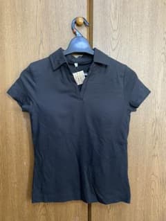無印良品　カップ入り襟付きシャツ　黒のサムネイル