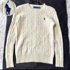 極美品　ポロ　ラルフローレン　カシミヤ　ケーブルニット　クルーネック　セーターのサムネイル