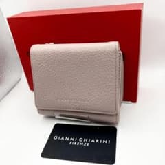 未使用ジャンニキャリー二★レディース3つ折財布 グレインレザー 本革 オフピンク 未使用ジャンニキャリー二☆レディース3つ折財布 グレインレザー 本革