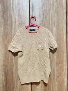 Polo Ralph Lauren ケーブルニット 半袖 ベージュ S - メルカリ