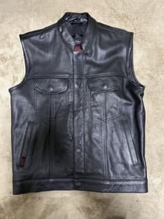 heavy 水牛革 レザーベスト 38 本革 バッファローレザー バイカー