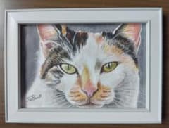 猫 手描きミニ絵画 原画一点物（フレーム付き） - メルカリ