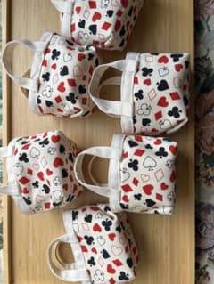 ハンドメイド ミニトートバッグ トランプ柄 6個セットのサムネイル