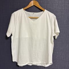 Vネック 半袖Tシャツ ホワイト LLのサムネイル