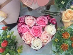 ☆女性に大人気☆ピンク　3色ソープフラワー/せっけんの香り・プレゼント・花のサムネイル