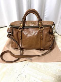 MIU MIU 2wayハンドバッグ ヴィッテロリュクス ブラウン リボン - メルカリ