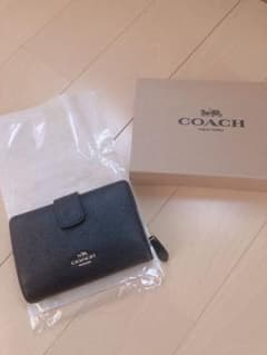COACH コーチ ブラック ネイビー 二つ折り財布のサムネイル