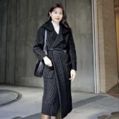 【新品未使用】 lor Cable knit Long coat かじまりのサムネイル