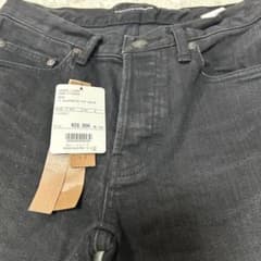 美品】ラウンジリザード ブラックデニム S ストレッチ スリム ZIP 