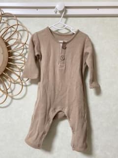 韓国ベビー服 ロンパース 70cm ワッフル生地 ♡のサムネイル