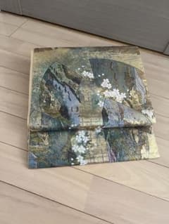 美品 松坂屋購入品 豪華 全通 袋帯 正絹 パールトーン加工 西陣織りのサムネイル
