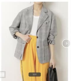 美品　Spick&span ドライチェックビッグジャケット グレーのサムネイル