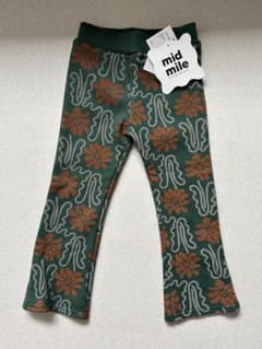midmileキッズ 花柄 グリーン 裏起毛　100のサムネイル