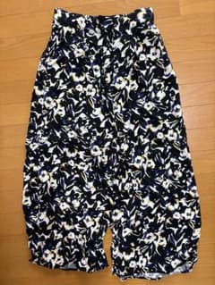 グローバルワーク さらさらリラックスワイドパンツ 花柄 Lのサムネイル