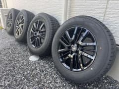 225/65R17 エクストレイル純正ホイールブラック塗装 スタッドレス4本