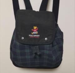 POLO SPORT ラルフローレン チェック柄 リュック ポロベア ブラックのサムネイル