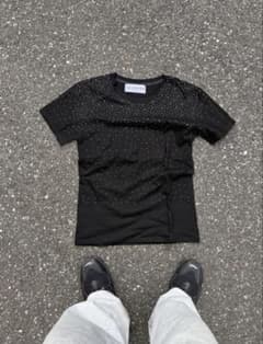00s tシャツ 平成y2k キラキラビーズ 短丈黒cityboy 希少のサムネイル