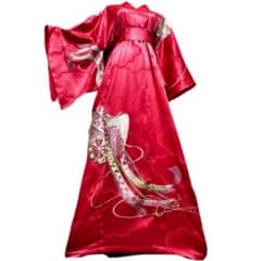 ま*み様 振袖　着物リメイク　ドレス　着物袖風　和柄　ワンピース　赤桃に総刺繍御 ま*み様 振袖 着物リメイク ドレス 着物袖風 和柄 ワンピース 赤桃に総
