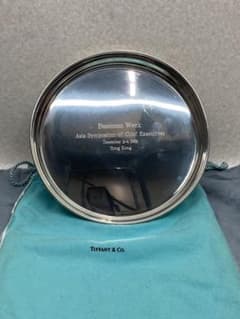 TIFFANY&Co. ティファニー ピュータートレイ シルバー ラウンドトレー