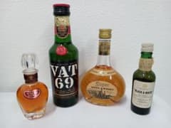 ウイスキー ブランデー まとめ売り　古酒 未開栓・古酒】ウイスキー ブランデー ミニボトル 4本セット(バラ売り
