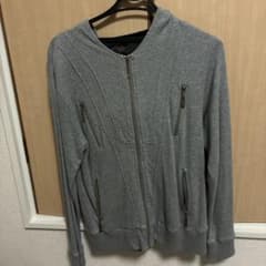 グレー フード付きスウェットパーカーのサムネイル