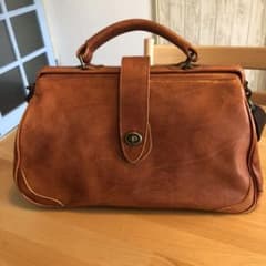 フェリシモ●本革ダレスバッグ●ドクターズがま口ショルダーバッグ