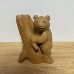 木製クマ彫刻 菊川作のサムネイル