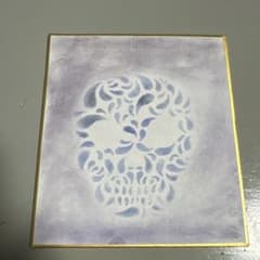 パステルアート 色紙 小 ハンドメイド ガイコツのサムネイル