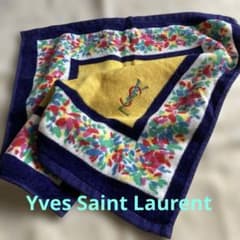 YSL ウォッシュタオル イブサンローラン 33.5×34 イエロー レトロ