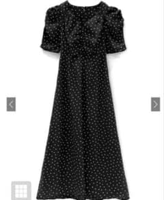GRL 【美品】グレイル ドット柄 バックレースアップフレアワンピースのサムネイル