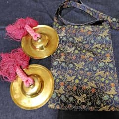 手振り鉦 直径約15.5cm　袋付きのサムネイル