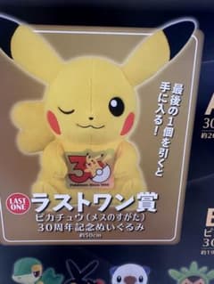 ポケモン ピカチュウ ぬいぐるみ ラストワン賞 ポケモン 30周年記念 ピカチュウ ラストワン賞 ぬいぐるみ - メルカリ