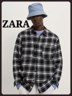 ZARAザラ リラックスフィット ポケット付きチェック柄シャツ ジャケットのサムネイル